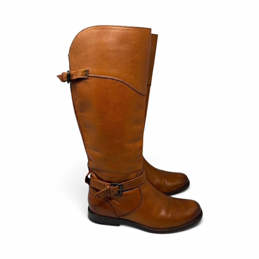 Frye Women's Phillip Tan Leather Knee-High Tall Riding Boot 3476847 US 7.5 B